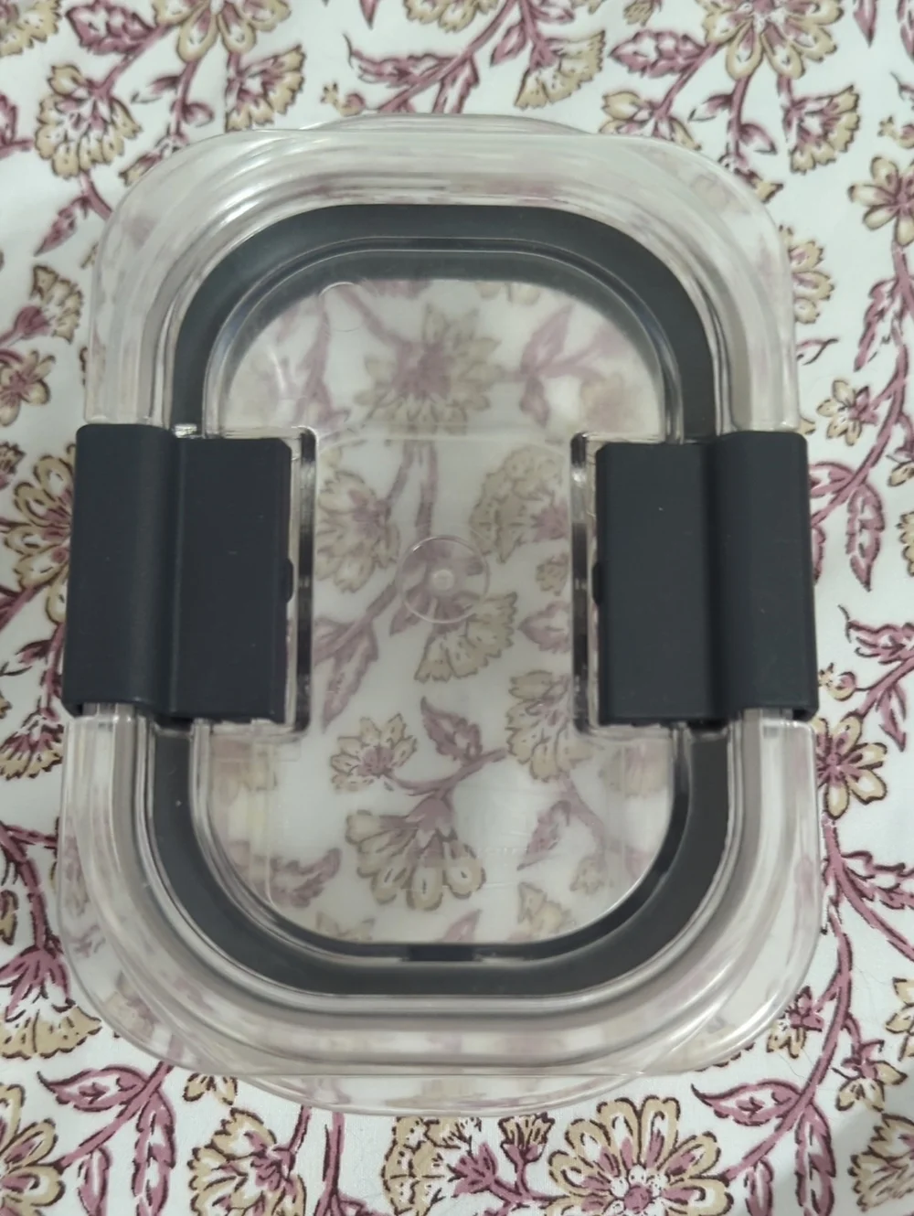 Clear Rectangular Food Storage Container with Black Clips